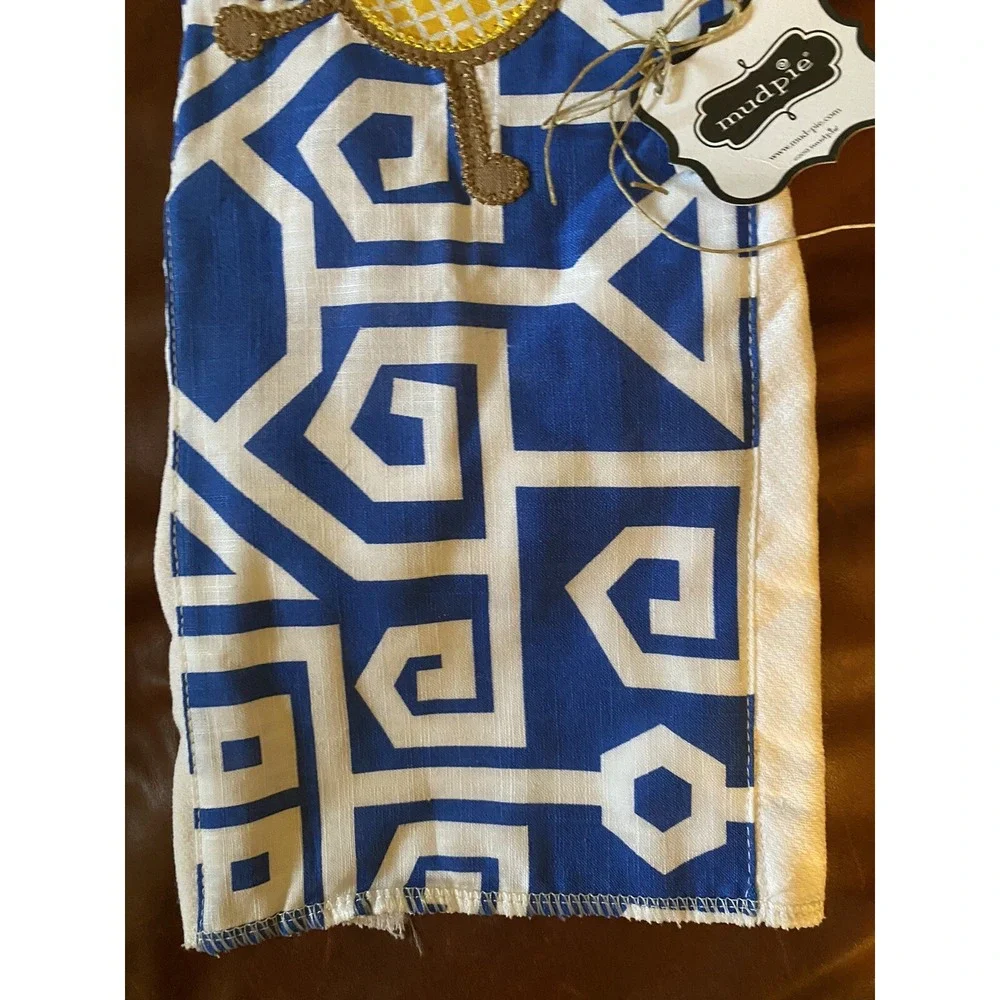 Mud Pie monkey burp cloth nwt embroidered ribbon gift baby shower
